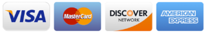 Visa, Mastercard, Discover, and American Express