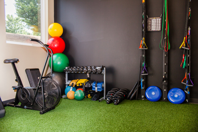 Equipment in a chiropractic office used for treating plantar fasciitis and other conditions