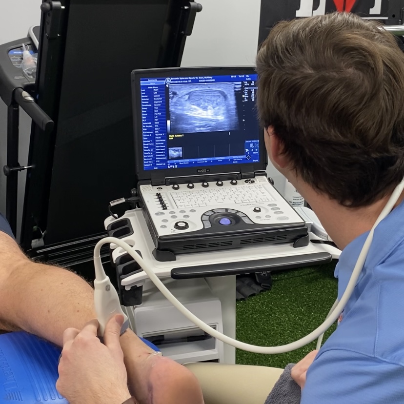 A diagnostic ultrasound being performed.